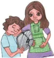 Niño alimentando a un conejito con hierba (ilustración de responsabilidad).