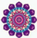 Tres ejemplos de composiciones geométricas: mosaicos (arte abstracto con triángulos y formas), mandalas (diseño circular concéntrico) y figuras (tangram con formas de colores).