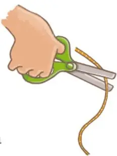 Mano que corta un listón amarillo con tijeras verdes; crédito: Maya Selene García López, CDMX.
