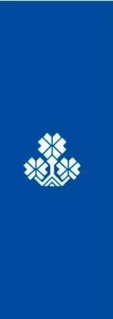 Ilustración de un glifo prehispánico en color azul, similar a un sello o emblema.