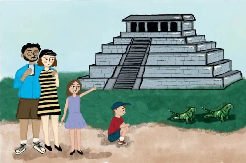 Columna con íconos de proyectos: comunidad, arte, juego, ciencia, lectura, etc.