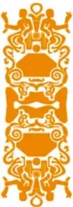 Tres ilustraciones tipo grabado en naranja que representan las asignaturas: Tecnología, Educación física, y Tutoría y educación socioemocional.