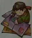 Ilustración de niña leyendo el periódico.