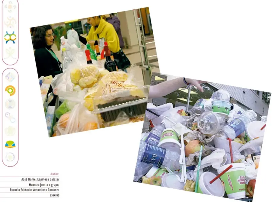 Puesto o tienda con gran cantidad de productos empacados: pan, botellas, bolsas de plástico y alimentos envueltos. Se observa consumo y compra abundante.
