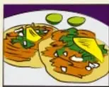 Ilustración de un plato con alimentos saludables (frutas y verduras).