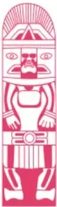 Ilustración vertical con figura antropomorfa prehispánica en color rosa, etiquetada 'Historia'.