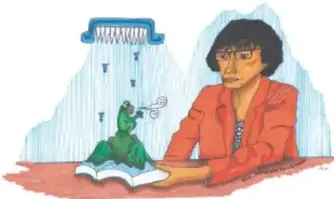 Ilustración de una persona leyendo un cuento a una niña.