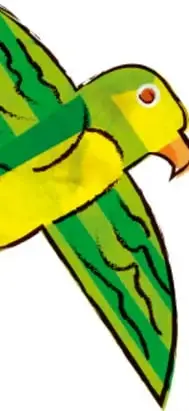 Un loro verde y amarillo posado sobre una rama.
