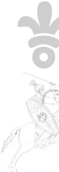 Ilustración de una flor de lis estilizada.