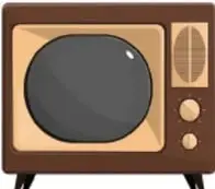 Televisor antiguo de madera con pantalla redonda y perillas.