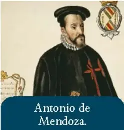 Retrato de Antonio de Mendoza con armadura y escudo.