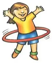 Tres imágenes: una niña saltando la cuerda, un niño cepillándose los dientes y un niño comiendo.