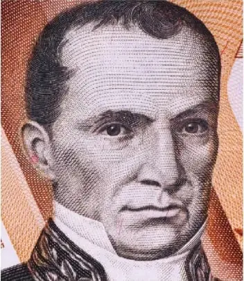 Retrato de Vicente Rocafuerte, presentado como el segundo presidente de la República del Ecuador.