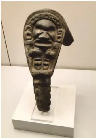 Figura antropomorfa de oro, muestra de orfebrería muisca.