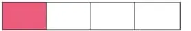 Dos barras rectangulares divididas en partes iguales: una representa $\frac{1}{4}$ y otra representa $\frac{1}{2}$.