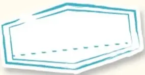 Ilustración de un rotafolio o cartel en blanco con borde azul.