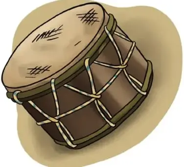 Ilustración de una bomba (tambor del Valle del Chota) con su forma cilíndrica característica.