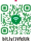 Recuadro con instrucciones para observar el video del proyecto, con código QR verde y enlace bit.ly/3VfgLUk
