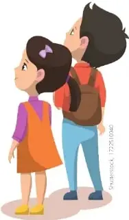 Recuadro de competencia digital con un enlace para practicar fracciones equivalentes y una ilustración de dos estudiantes.