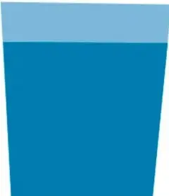 Vaso con agua azul y una tapa gris.