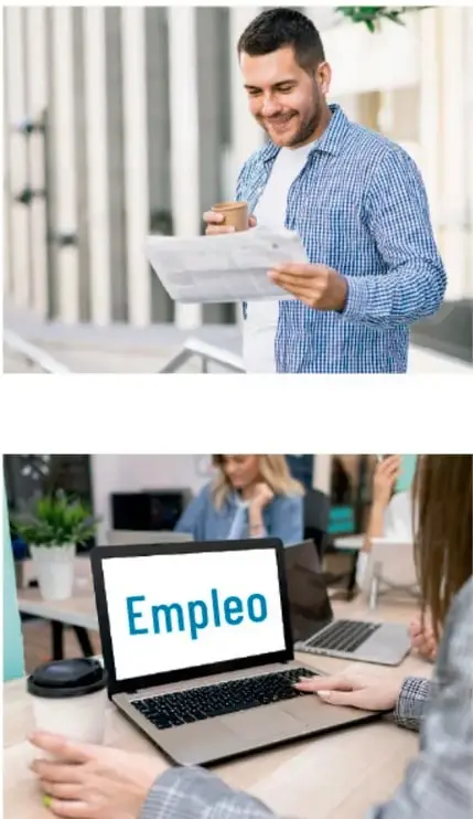 Hombre joven con camisa a cuadros leyendo el periódico y sosteniendo un vaso, en un espacio luminoso.