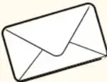 Sobre de carta blanco con líneas de cierre