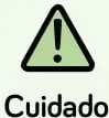 Señal de advertencia con signo de exclamación y la palabra «Cuidado», referida al uso del microondas y del agua caliente.