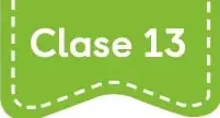 Etiqueta verde con el texto 'Clase 13'.