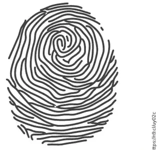 Huella dactilar en blanco y negro (thumbprint).
