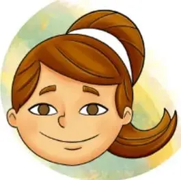 Rostro de niña con expresión de alegría (sonrisa).