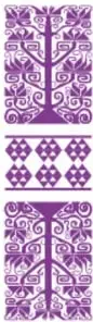 Dos ornamentos gráficos de la colección, rotulados 'Matemáticas' y 'Química'.