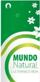 Un tríptico cerrado (vista de portada) verde con el logo Mundo Natural.
