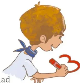 Niño con paliacate azul que dibuja un corazón rojo con un crayón; crédito: Maya Selene García López, CDMX.