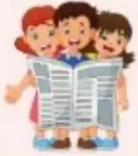 Ilustración de estudiantes leyendo un libro.