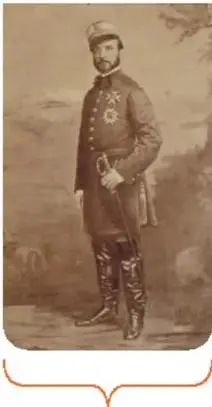 Retrato de Juan Prim, militar español, con uniforme de gala.