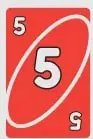 Cuatro cartas de juego: carta morada con el 7, carta roja con el 5, carta verde con el 4 y carta roja con el 9 (cada una muestra el número invertido según la rotación de la carta).
