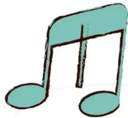 Título del cuento con una nota musical decorativa.