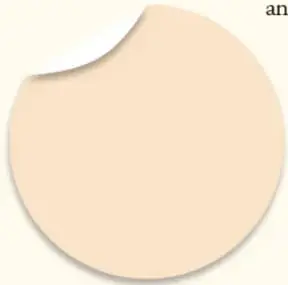 Forma circular con esquina doblada, decorativa.