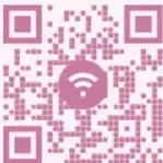 Tres códigos QR en color rosa/magenta para acceder a los recursos digitales citados.