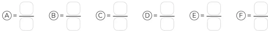 Rectas numéricas de 0 a 1 divididas en 6 y 4 partes iguales para el ejercicio 2.