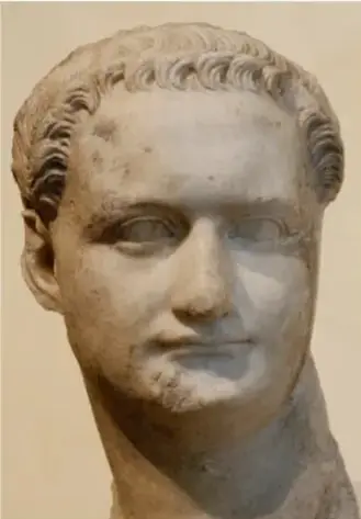 Busto de mármol de un emperador romano, probablemente Augusto o un miembro de la dinastía Julio-Claudia.
