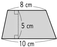 Triángulo gris con área 24 cm² y base 8 cm.