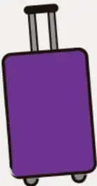 Maleta de viaje morada.