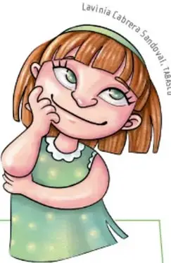 Ilustración de una niña pensativa que reflexiona sobre lo aprendido (crédito: Lavinia Cabrera Sandoval, H14650).