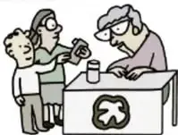 Ilustración de personas compartiendo en un kiosco o mesa, bajo el rótulo “Los intereses y gustos que compartimos”, con líneas en blanco.
