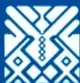 Ícono decorativo azul con diseño geométrico tradicional mexicano (greca) sobre fondo azul.