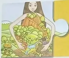 Foto/dibujo de un ave dentro de un círculo de ejemplo.