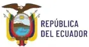 Escudo nacional del Ecuador con leyenda 'REPÚBLICA DEL ECUADOR'.