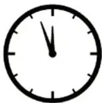 El mismo auto un instante después, más a la derecha, con nube de polvo detrás, indicando que se movió; reloj marca unos minutos después.