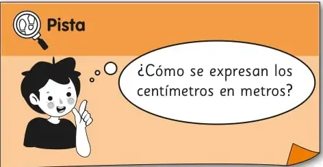Recuadro de pista con personaje pensando y globo de texto